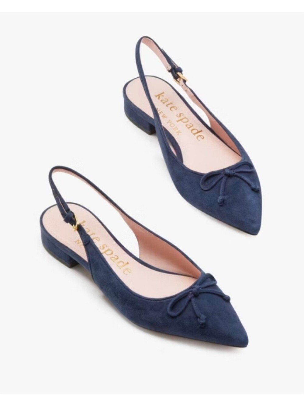 Kate Spade Navy Blue Suede Veronica Flats Size 9.5